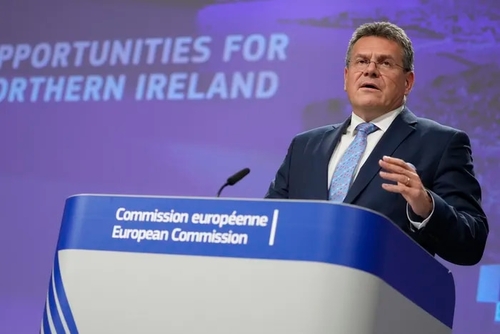 EU Commission Vice President Maroš Šefčovič announcing the Commission’s proposals for Northern Ireland yesterday. EU Commission Vice President Maroš Šefčovič announcing the Commission’s proposals for Northern Ireland yesterday.