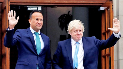 Irish Taoiseach Leo Varadkar and British Prime Minister Boris Johnson after their meeting in Dublin yesterday. Irish Taoiseach Leo Varadkar and British Prime Minister Boris Johnson after their meeting in Dublin yesterday.