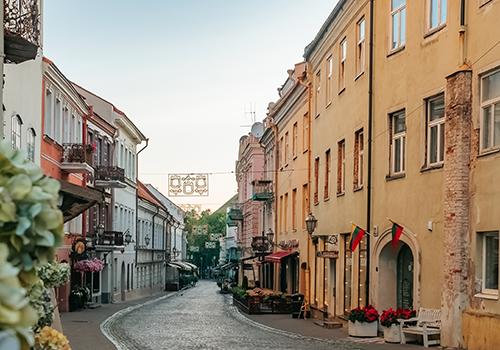 Pilies street in Vilnius Old Town, Lithuania